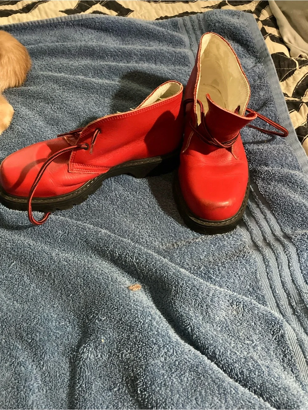 Classic Red Lace-Up Ankle Booties for Women